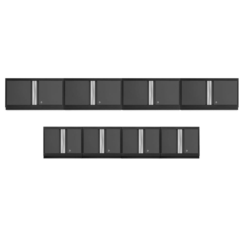 Newage Products Bold 3.0 Series 8-Piece Wall Storage System (4X 24", 4X 36")